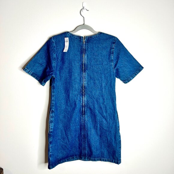Abercrombie & Fitch Denim Shift Mini Dress Medium Wash Western Boho Size S NWT - Picture 5 of 5